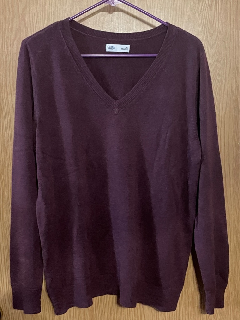croft & barrow Women's V-Neck Sweater - Deep Burgundy